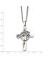 Фото #3 товара Chisel antiqued Jesus Face Cross Pendant Curb Chain Necklace
