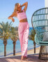 South Beach x Misha Grimes wide leg beach trouser co-ord in pink