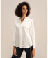 Фото #1 товара Блузка шелковая с разрезом по горловине для женщин LilySilk loungeful