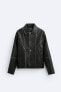 Faded leather effect jacket