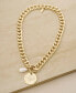 Фото #2 товара 18K Gold Plated Chunky Chain and Disc with Cultured Freshwater Pearl Necklace