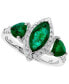 Фото #1 товара Emerald (2 ct. t.w.) & Diamond (1/5 ct. t.w.) Marquise Halo Statement Ring in 14k White Gold