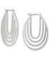 Silver-Tone Medium Openwork Hoop Earrings