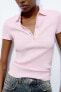 Ribbed polo t-shirt