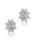 ფოტო #2 პროდუქტის Sterling Silver with White Gold Plated Clear Round Cubic Zirconia Halo Stud Earrings