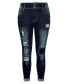 ფოტო #2 პროდუქტის Plus Size Patched Apple Skinny Jean