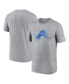 ფოტო #1 პროდუქტის Men's Heather Gray Detroit Lions Legend Logo Performance T-Shirt