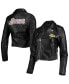 ფოტო #1 პროდუქტის Women's Black Los Angeles Lakers Moto Full-Zip Jacket