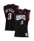 Фото #1 товара Men's Allen Iverson Black Philadelphia 76ers Big and Tall Hardwood Classics Jersey