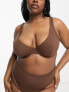 ASOS DESIGN Curve Marina smoothing underwire bra in brown