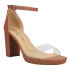 Фото #2 товара Chinese Laundry Teri Clear Ankle Strap Block Heels Womens Brown, Clear Dress Sa