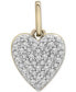 ფოტო #1 პროდუქტის Diamond Heart Charm Pendant (1/20 ct. t.w.) in 10k Gold, Created for Macy's