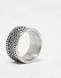 Фото #3 товара ASOS DESIGN waterproof stainless steel band ring with embossed texture in silver