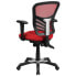 Фото #2 товара Mid-Back Red Mesh Multifunction Executive Swivel Chair With Adjustable Arms
