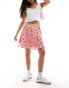 Фото #2 товара Wednesday's Girl flippy mini wrap skirt in pink floral