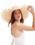 Фото #4 товара Mango straw wide brim hat in beige