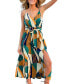 Women's Geometric Sleeveless V-Neck Midi Beach Dress