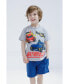 Фото #3 товара Toddler Boys Batwheels Bam the Batmobile Batwing Redbird T-Shirt and French Terry Cargo Shorts Outfit to