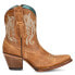 Фото #1 товара Corral Boots Ld Golden Embroidery Ankle Snip Toe Cowboy Booties Womens Brown Cas