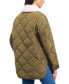 Фото #2 товара Women's Quilted Faux-Fur-Collar Coat