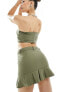 Фото #7 товара Missyempire pleated hem mini skirt co-ord in khaki