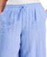 Фото #3 товара Plus Size Gauze Wide-Leg Pull-On Pants, Created for Macy's