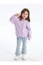 Kapüşonlu Uzun Kollu Kız Bebek Fermuarlı Sweatshirt