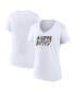 ფოტო #1 პროდუქტის Women's White Dallas Cowboys Love Wins V-Neck T-shirt