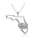 ფოტო #2 პროდუქტის Women's Silver-Tone Florida Gators Team State Outline Necklace