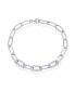 ფოტო #1 პროდუქტის Sterling Silver or Gold Plated Over Sterling Silver CZ Paperclip Bracelet