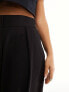 River Island Plus pleated wide leg trouser in black