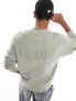 Фото #7 товара ADPT oversized washed sweatshirt with stitching detail in beige