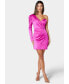 ფოტო #1 პროდუქტის Women's Asymmetrical Satin Dress