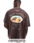 Фото #1 товара ASOS DESIGN oversized t-shirt with back print in brown