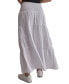 Фото #2 товара Women's Cotton Smocked-Waist Tiered Maxi Skirt