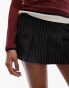 Topshop pleat mini skirt in mono stripe