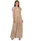 ფოტო #1 პროდუქტის Women's Metallic Flutter-Sleeve Gown