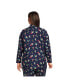 Women's Plus Size Long Sleeve Print Flannel Pajama Top