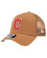 Men's Brown Cleveland Guardians A-Frame Trucker 9FORTY Adjustable Hat