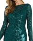 Фото #4 товара Women's Sequin Long-Sleeve Illusion Gown