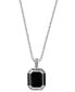 ფოტო #3 პროდუქტის EFFY® Men's Onyx & Black Spinel 22" Pendant Necklace in Sterling Silver