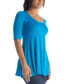 Women's Elbow Sleeve Swing Tunic Top