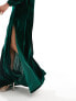 Kanya London velvet lehenga skirt with split in emerald green