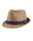 Фото #1 товара Men's Denim Band Straw Fedora Hat