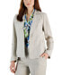 Women's Linen-Blend Open-Front Seamed Roll-Tab Blazer