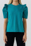 Фото #2 товара Women's Mini Ruffle Puff Sleeve T-Shirt
