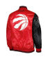 Фото #4 товара Men's Black, Red Toronto Raptors Fast Break Satin Full-Snap Jacket