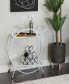 Фото #5 товара 14" x 28" x 30" Iron Rolling with Wheels and Handle 2 Mirrored Shelves Bar Cart