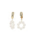 Women's White Circular Drop Earrings