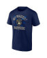 Фото #3 товара Men's Navy Milwaukee Brewers Second Wind T-shirt